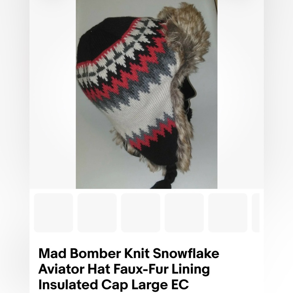 Knit Snowflake Aviator Hat